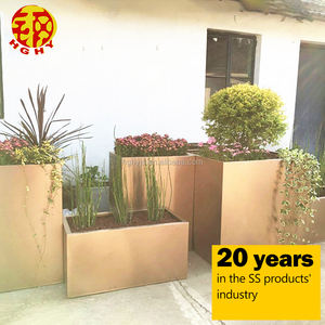 Pot de fleurs rectangulaire pour pot de fleurs, support en acier inoxydable brossé, offre spéciale - Product Image 5