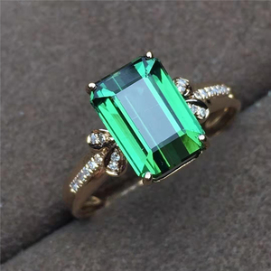 <span class=keywords><strong>Bangkok</strong></span> gouden sieraden 18 k goud Zuid-afrika real <span class=keywords><strong>diamond</strong></span> natuurlijke toermalijn ring voor vrouwen ringen vrouwelijke - Product Image 3