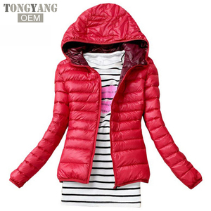TONGYANG autunno inverno <span class=keywords><strong>donna</strong></span> giacca Basic cappotto femminile sottile con cappuccio giacche nere Casual - Product Image 1