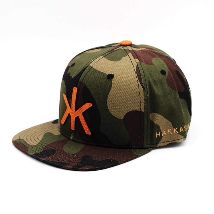 Кожаная плоская бейсбольная кепка с нашивкой камуфляжной расцветки, оптовая продажа, индивидуальный заказ