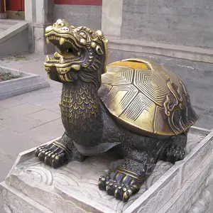 Escultura chinesa de bronze do dragão da tartaruga