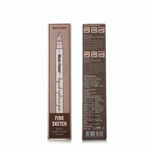 Etiqueta Privada ceja lápiz música flor 4 colores fina bosquejo microblading cejas lápiz líquido tatuaje - Product Image 6