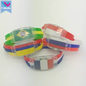 Sound Motion Light Up Flag Led Bracelet Beach Concert Party Night Event Wedding Gifts For Guests LED Flashing Wristband