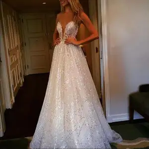 2017 Senza Maniche Sparkly Bellezza Paillettes Pakistan Da Sposa Vestito Da Partito