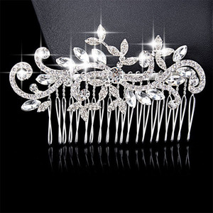 Populaire Nouveau Clair Accessoires Rhodium Placage Strass Mariage <span class=keywords><strong>Peigne</strong></span> À Cheveux De Mariée Perle <span class=keywords><strong>Peigne</strong></span> À Cheveux - Product Image 2