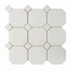 Carrelage de mosaïque en marbre gris et blanc, vintage, décoration sol et mur du millénaire, nouveau design, carreaux de mosaïque en marbre poli - Product Image 1