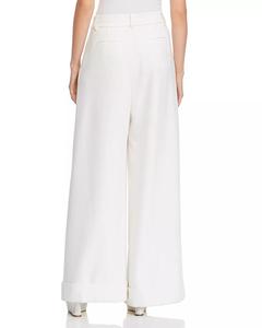 ODM OEM Service Logo personalizzato New Fashion Ladies lino in cotone <span class=keywords><strong>pantaloni</strong></span> <span class=keywords><strong>bianchi</strong></span> <span class=keywords><strong>pantaloni</strong></span> larghi larghi per <span class=keywords><strong>donna</strong></span> - Product Image 3