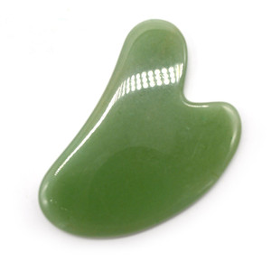 Pierre de jade Aventurine verte Outil de massage Gua Sha Outil Guasha pour le massage de la peau du visage et du corps pour les toxines Prévient les rides Spa - Product Image 2