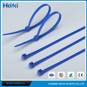 Haitai Importado Cualquier Tamaño Ajustable Ecológico Autobloqueo Atadura de Cables Lazos del cierre Relámpago Azul - Product Image 1
