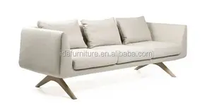 Modern Hepburn Fixed 2-Seater Sofa Design For Living Room Solid Wooden Leg Daybed Home Furnishing Interior Sofa Popular Design