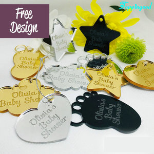 Etiquetas de <span class=keywords><strong>Regalo</strong></span> Acrílicas Personalizadas en Forma de Corazón para Recuerdos de <span class=keywords><strong>Bautizo</strong></span> - Product Image 5