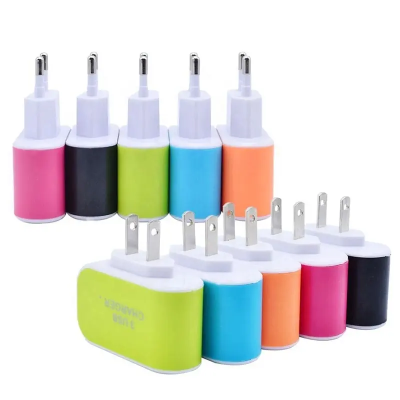 Hot sale promotional USB wall Charger EU US 3 Ports 3A Portable Mobile Phone Chargers for iPhone for android