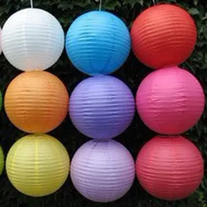 Hanging Paper Lantern Festival Home Decoration Wholesale High Quality Custom Size Colorful Tissue Round Chinese For Party 20CM