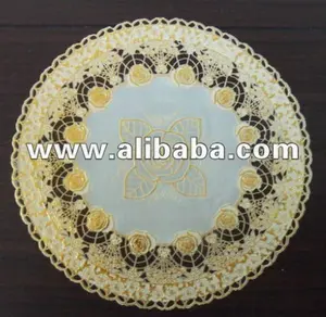 Round Golden PVC Doily