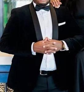 <span class=keywords><strong>Veste</strong></span> de soirée en <span class=keywords><strong>velours</strong></span> côtelé noir pour hommes, Tuxedos, châle, coupe classique, un bouton, 3 tailles - Product Image 2