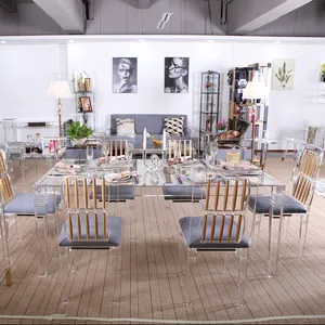 亚克力现代设计豪华婚礼餐桌套装家具
