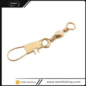 China Factory Made Fishing Terminal Tackle Brass Barrel Swivel With Snap