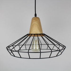 Lámpara Colgante Vintage Industrial de Metal Negro con Jaula de Alambre para Decoración del Hogar - Product Image 4