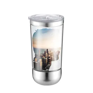 Tasse à café de voyage 16 oz, bricolage de Photo, double paroi en acier inoxydable, intérieur en plastique, 10 pièces