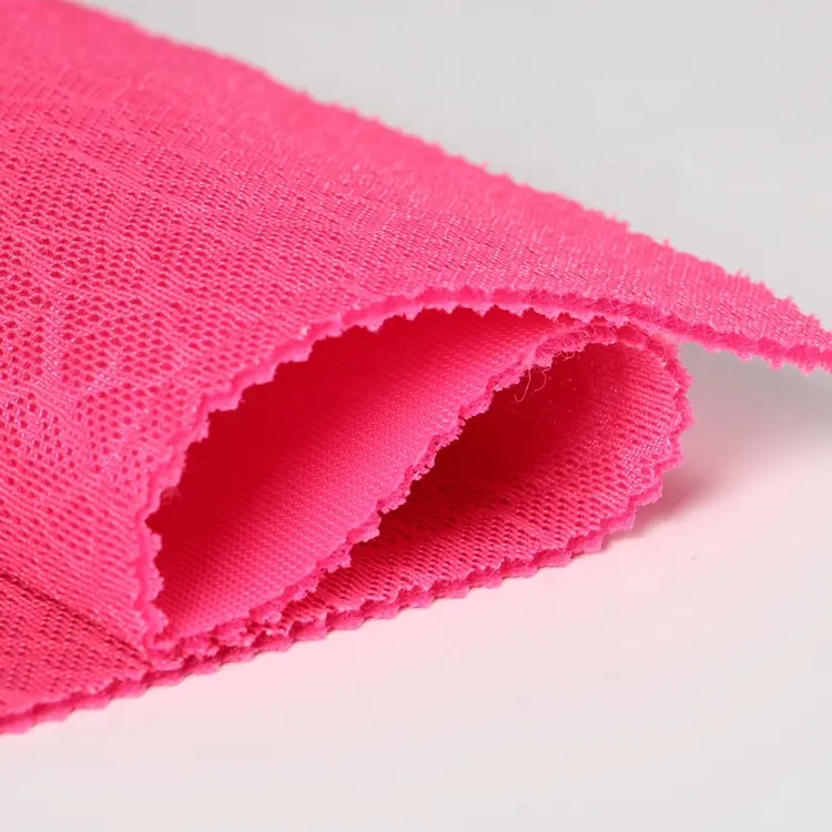 Grosir Kain Poliester Jaring Udara 3D Nude Polos Merah Muda untuk Tekstil Rumah