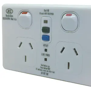 PLASTIC SOCKET SWITCHED TWIN RCD