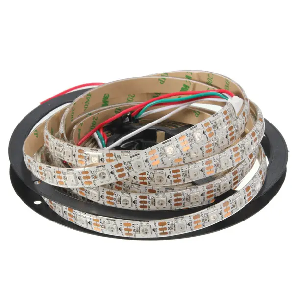 Bande lumineuse RGB LED, lumière colorée, étanche IP65, blanc/noir, PCB, DC5V, 5M 45W 150SMD WS2812B