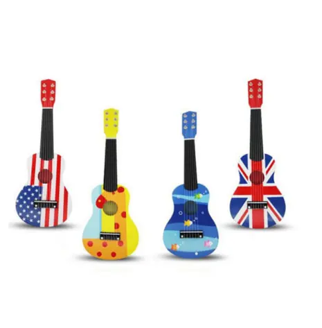 2023 Hete Verkopende Muzikale Percussie-Instrumenten Houten Oefenspeelgoed Mini-Gitaar Voor Kinderen