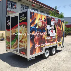 Remolques de comida móvil para camiones, carritos de crepé, kiosco de donut de comida, traielr