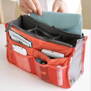 Kosmetische Organizer-Tasche in Taschen Doppelter Reiß verschluss Tragbare Multifunktions-Reisetaschen Make-up-Handtasche