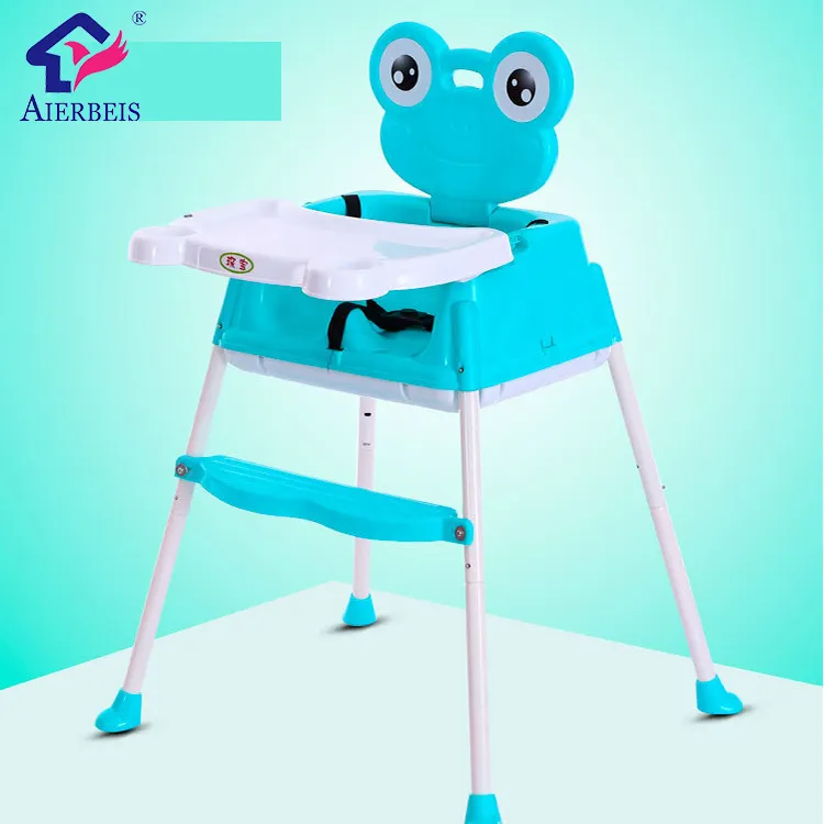 cartoon design wholesale multi-function portable plastic kids baby high feeding chair/baby doll high chair
