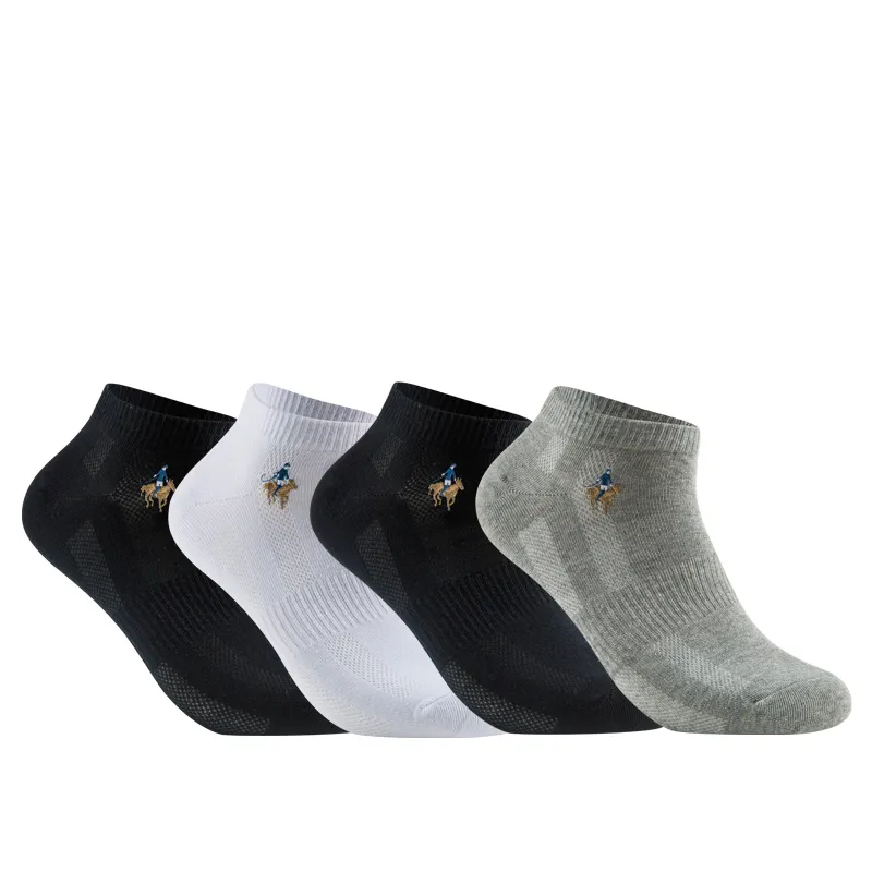 Wholesale Custom plain Socks low-cut thin Cotton Embroidery short socks knitted ankle socks men