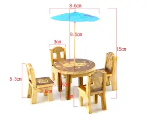 ילדים לשחק בית סימולציה מטריית עץ שולחן וכיסא מיני creative ריהוט כלי עץ מטבח צעצועים