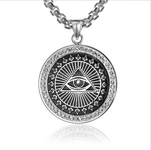 316L aço inoxidável cavaleiros maçônicos templar pingente, olho pingente vara diamante MSP005 - Product Image 1