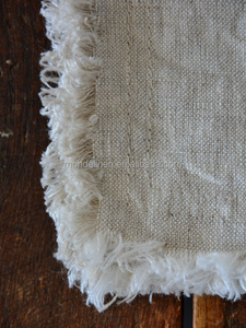 100% Flax <strong>Linen</strong> Napkin <strong>Table</strong> <strong>Cloth</strong> with Raw Edges Decoration - Product Image 5