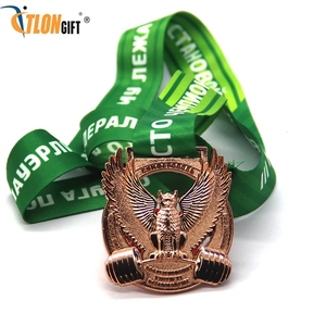 Werbe Push Automatische Metall runde gold überzogene medaille - Product Image 3