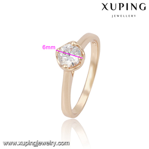 13808 Xuping 18K color oro clásico anillo de <span class=keywords><strong>compromiso</strong></span> con <span class=keywords><strong>solitario</strong></span> blanco para damas - Product Image 2