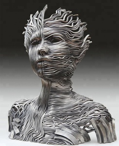 <span class=keywords><strong>Sculpture</strong></span> de <span class=keywords><strong>visage</strong></span> en métal abstraite, accessoire de sexe corporel, décoration urbaine, en acier inoxydable, à vendre - Product Image 6