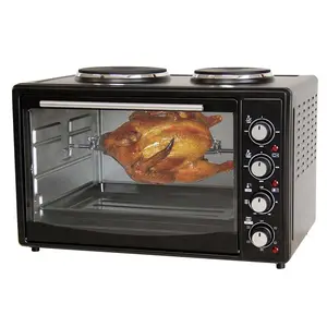 Aparelho de cozinha 42l 1400w 4 peças, aço inoxidável, elementos de aquecimento, elétrico, assar pizza, forno para casa