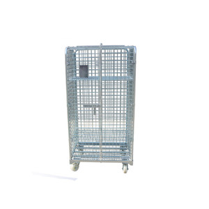 창고 운송 탈의식 아연 도금 와이어 메쉬 롤 컨테이너, 롤링 트롤리, 핸드 카트 - Product Image 3