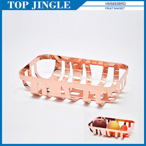 Cesta colgante de fruta cuadrada de cobre plateado de moda - Product Image 2