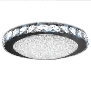 Luxury crystal flush LED ceiling panel light surface mounted for home,hotel,restaurant decoration factory selling