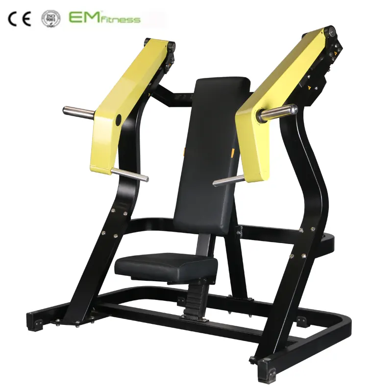 Plaka yüklü spor Fitness ekipmanı EM815 eğimli göğüs tezgah presi, göğüs basın plakası yüklü makine