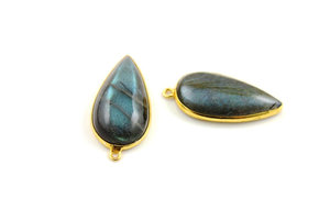 Connecteur/Composant en Labradorite en or vermeil-Accessoires et composants de bijoux en argent sterling 925 - Product Image 1