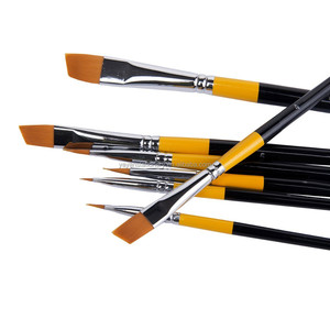 Ensemble de pinceaux à peinture pour artiste à poils synthétiques rigides à manche en bois, très vendu, pour peinture acrylique, gouache, aquarelle, peinture faciale - Product Image 5