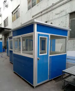 Sandwich Panel Bảo Vệ An Ninh Shelter Sử Dụng Ngoài Trời Cho Sentry Booth Một Khung Cabin Haus Trên Công Trường Xây Dựng