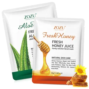 30ML ZOZU organic aloe vera honey Shrink pores moisturizing face mask for sheet