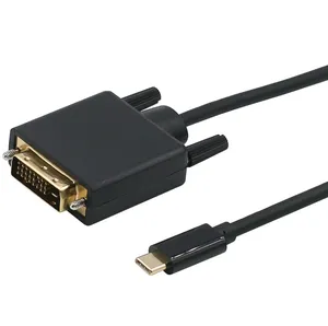 1.8 M 6FT USB 3.1 Tip C erkek DVI Dişi dönüştürücü kablosu HDTV için MacBook