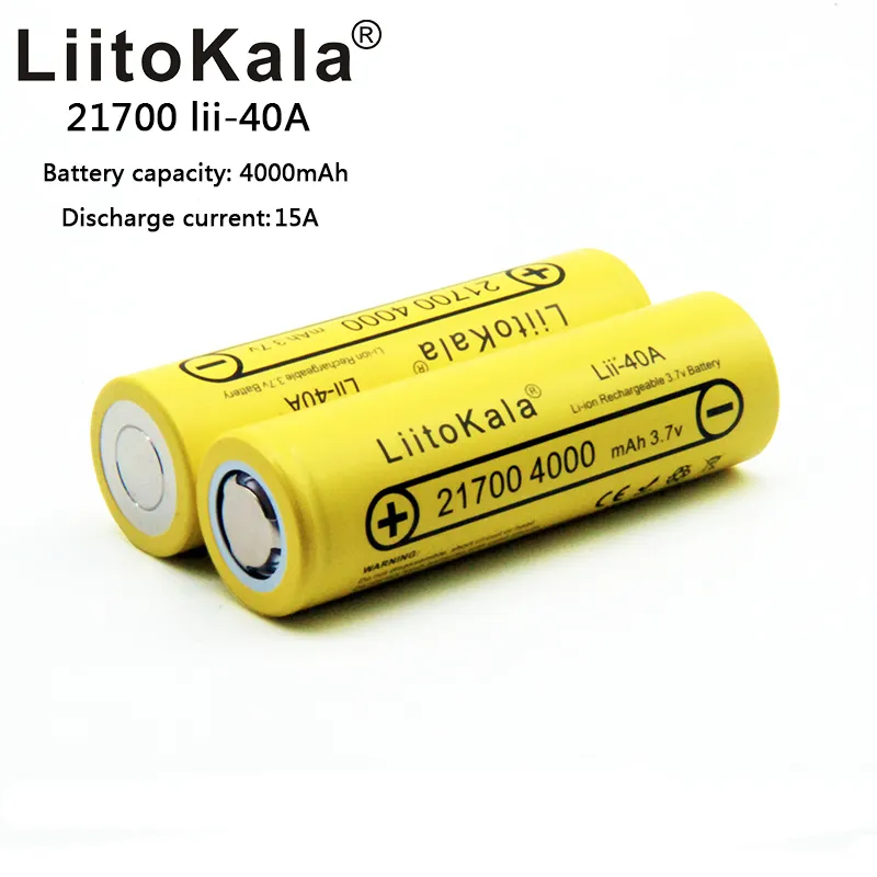 liitokala Lii-40A 21700 4000mah li-ni battery 3.7v 40a for high load mod / kit 3.7v 15a power 5c load tax