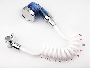 Soffione <span class=keywords><strong>doccia</strong></span> a pioggia filtrato in ABS cromato per saloni di bellezza, con 3 funzioni, doccetta regolabile e facile installazione - Product Image 4