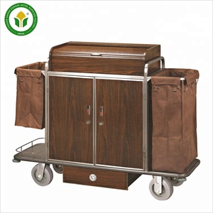 Chariot de nettoyage en métal pour chambre d'hôtel Chariot de service pour femme de chambre - Product Image 1